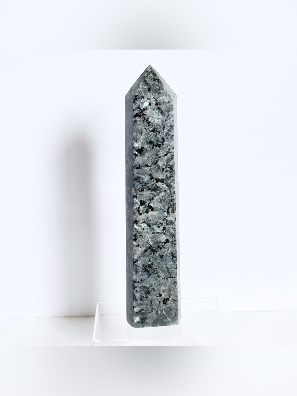 Large Larvikite Tower Obelisk –Sparkling 6 Sided Polished Crystal Point 10” 972g